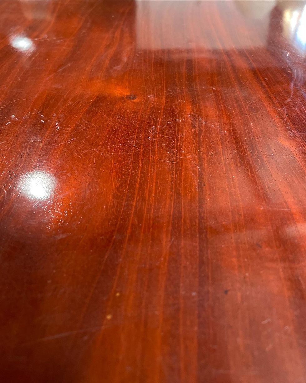 Thumbnail: Antique Regency Style Mahogany Drop-Leaf Table on Castors 