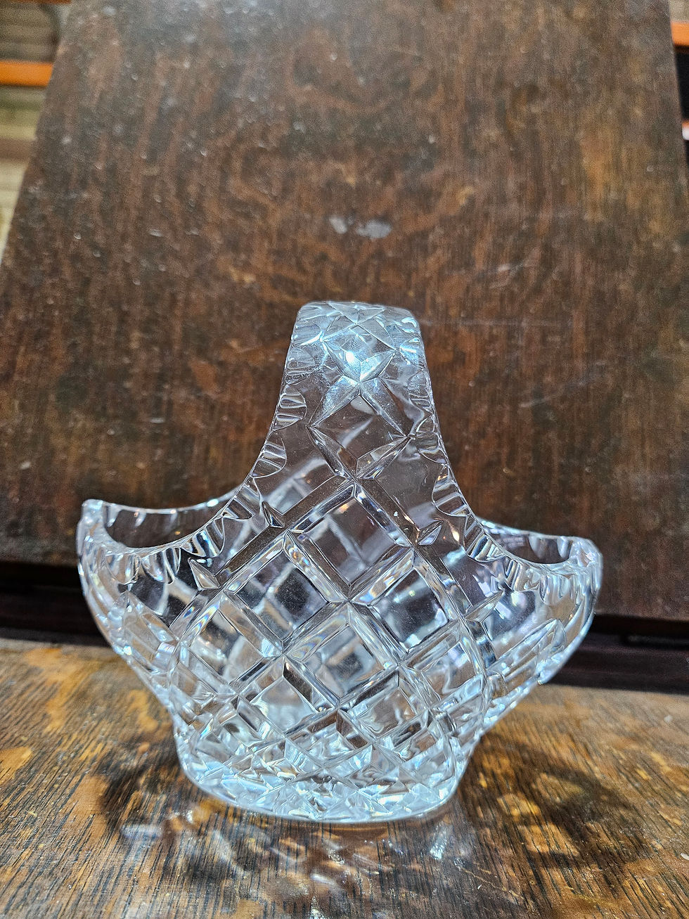 Thumbnail: Vintage Heavy Cut Crystal Basket