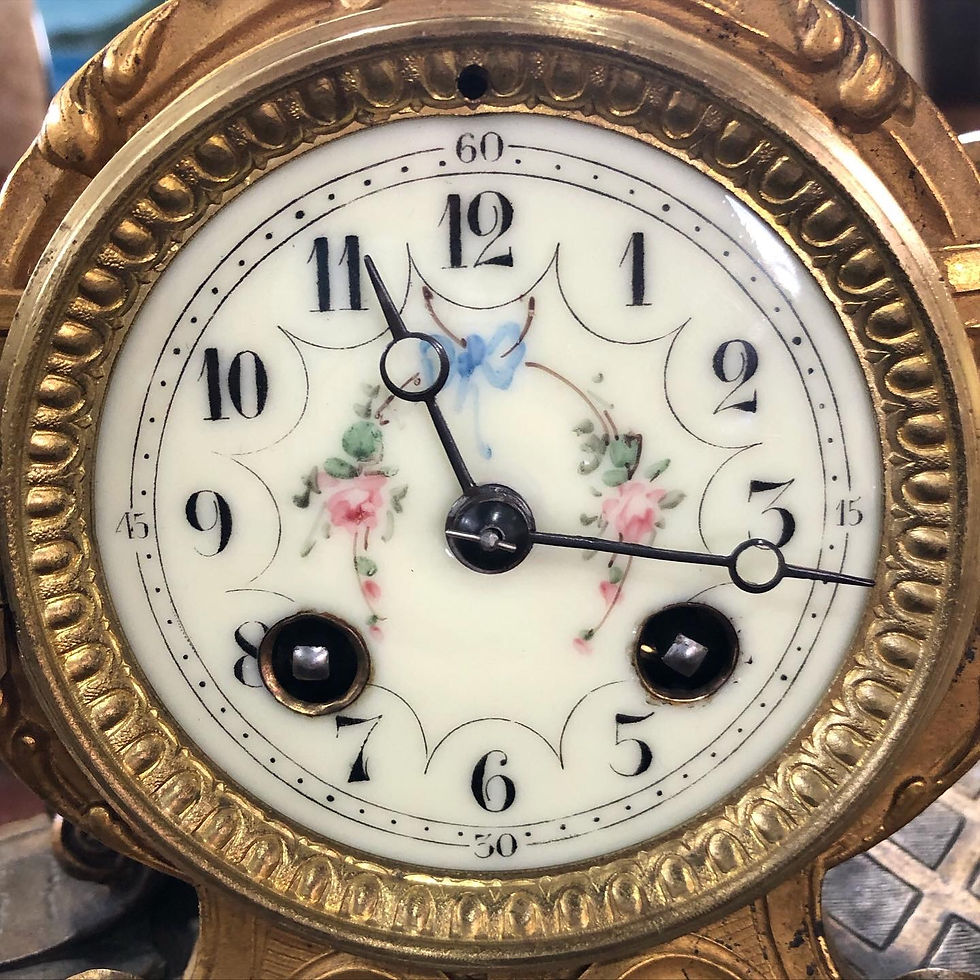 Thumbnail: Antique French Ormolu Mantle Clock by P H Mourey