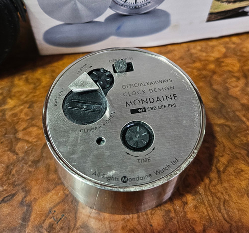 Alarm Clock: Vintage Mondaine Travel Alarm Clock In Box And