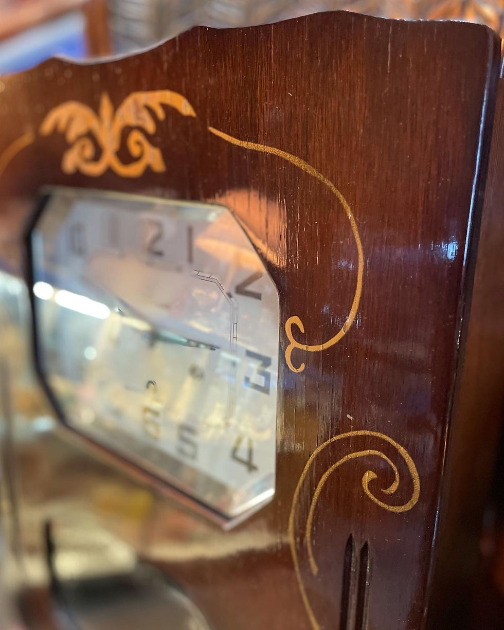 Thumbnail: Unique ‘Odo’ Westminster Chime Wall Clock with Walnut Casing from C.1950’s (Fran