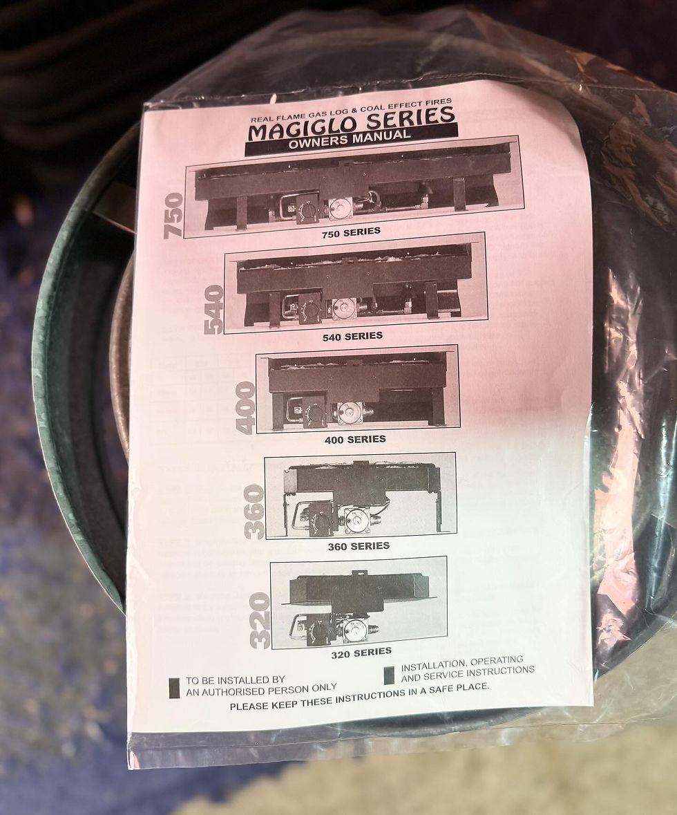 Thumbnail: Victorian Fireplace Mantle, Cast Iron Insert, Gas Attachment, Tiles & Coals 