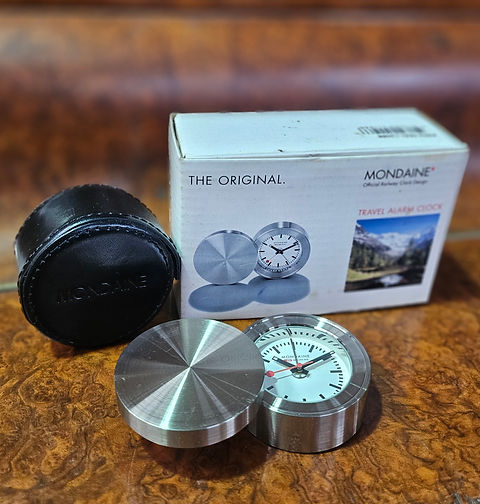 Alarm Clock: Vintage Mondaine Travel Alarm Clock In Box And