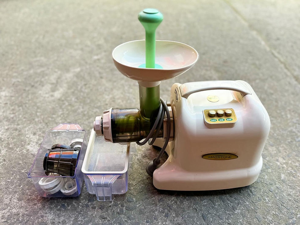 Thumbnail: Vintage Ivory Matstone Cold Press 6-in-one Model No. DO - 9001 Juicer