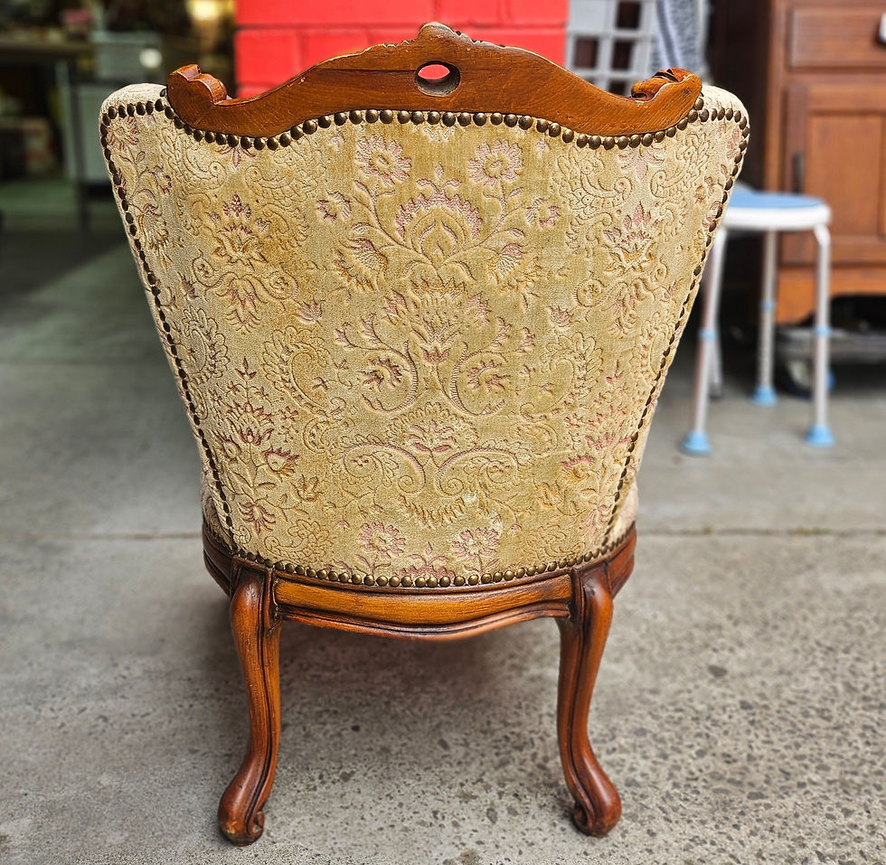Thumbnail: Bedroom Chair: Antique Victorian Style Bedroom Chair With Studded Upholstery