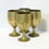Thumbnail: Beautiful Vintage Set of 4 Ornamental Etched Brass Miniature Goblets 
