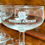 Thumbnail: Vintage 5-piece Set of 1960s Rosso Antico Coupe Aperitif Clear Stem Glasses (Ita