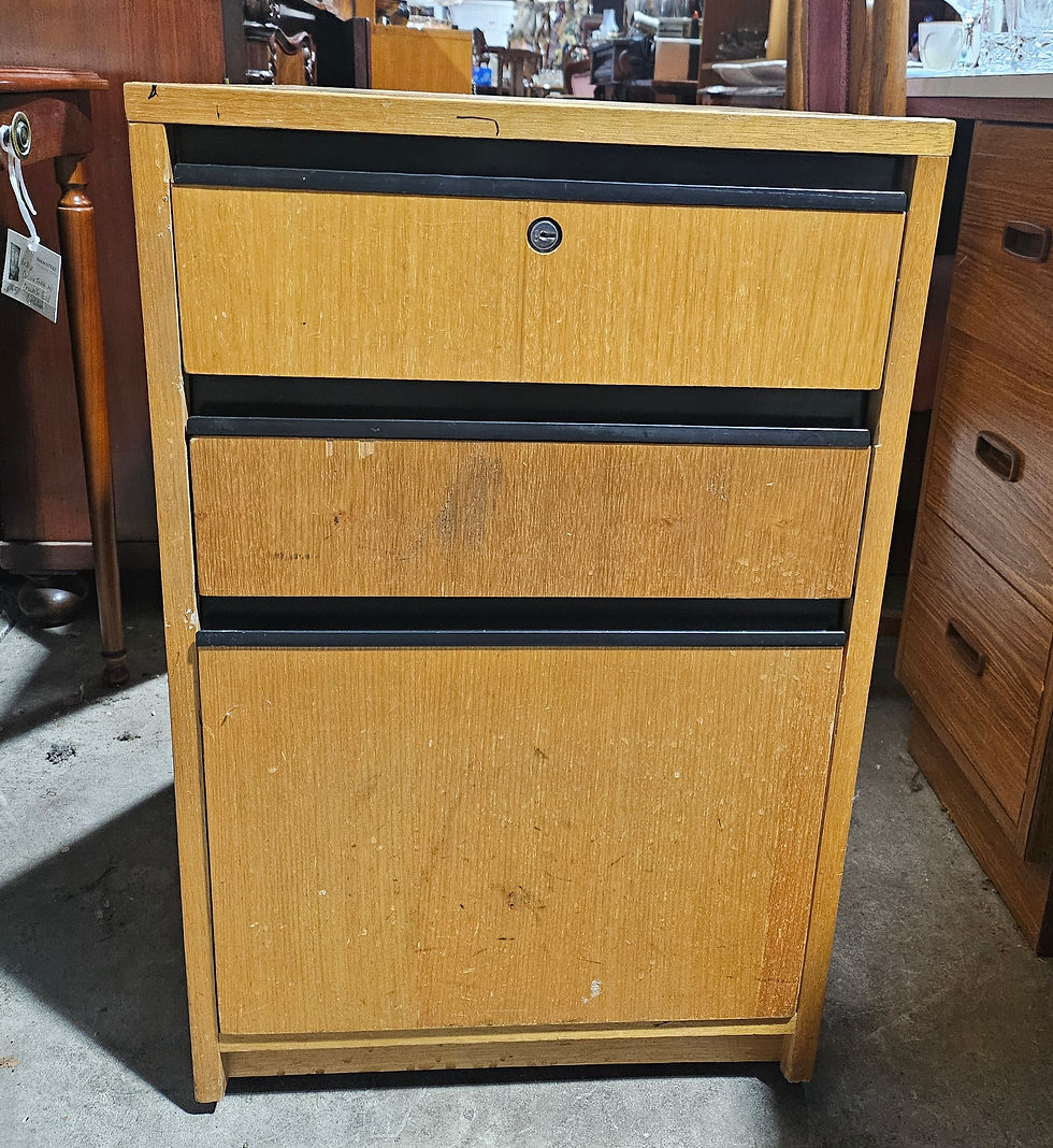 Filing Cabinet: 3 Drawer Filing Cabinet W/ Veneer