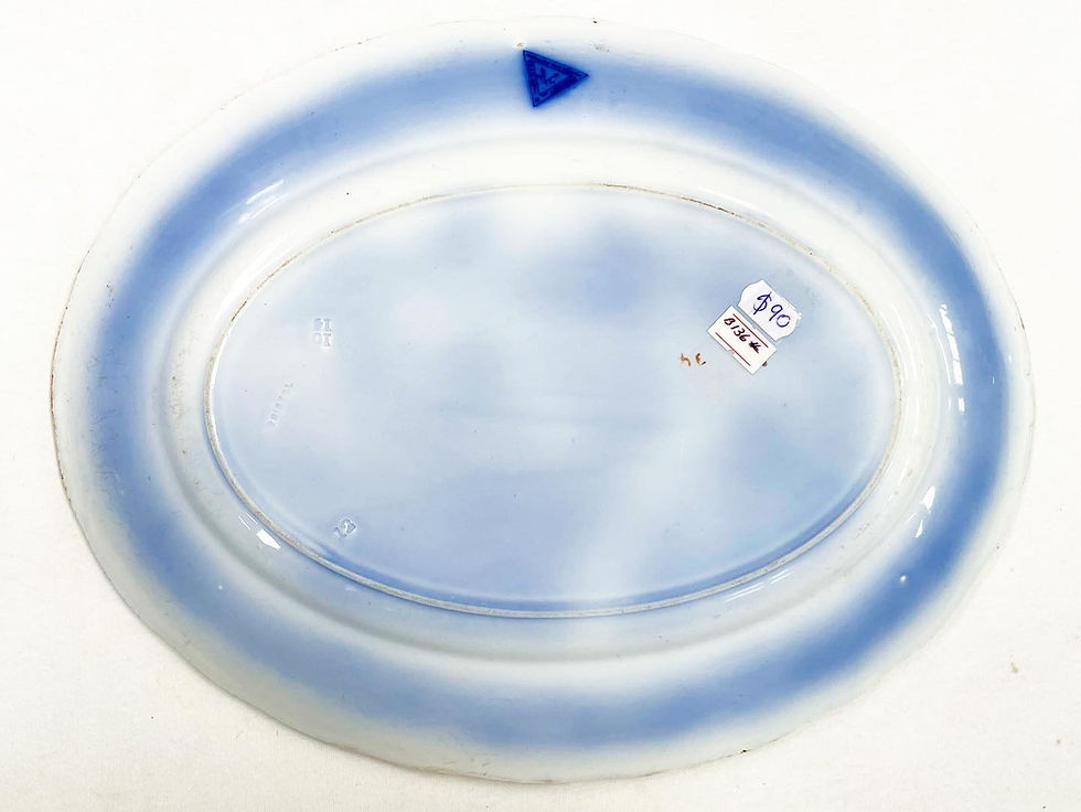 Thumbnail: Spectacular Original Blue & White Glazed Earthenware Dish by Pountney & Co (Engl