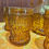 Thumbnail: Pitcher & Glasses Set: Vintage Italian Brutalist Style Amber Pitcher &6 Tumblers