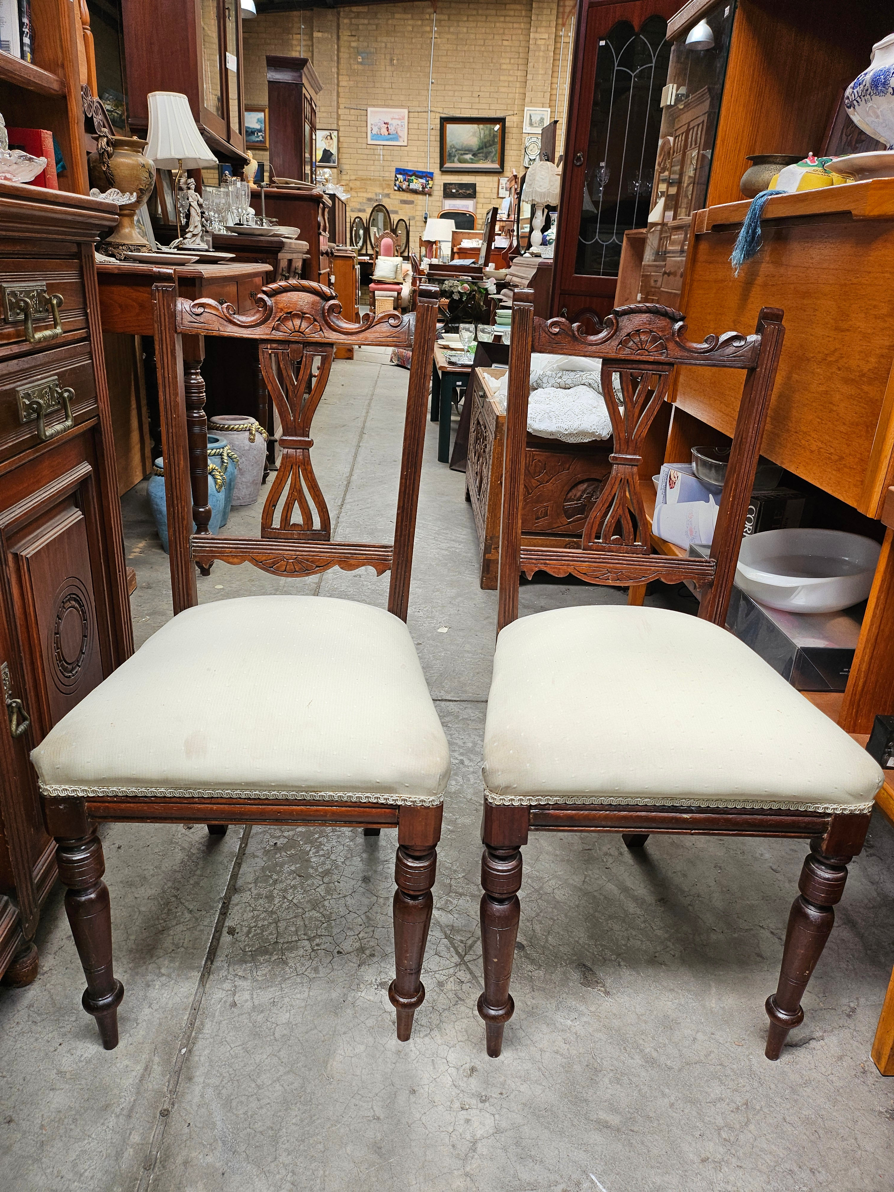 Pair Of Louis XVI Style Mahogany Antique Chairs
