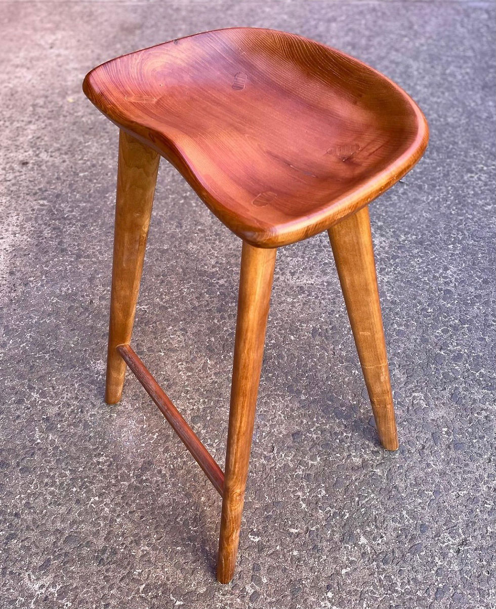 Thumbnail: Modern Scandinavian Style Wooden Kitchen Stool