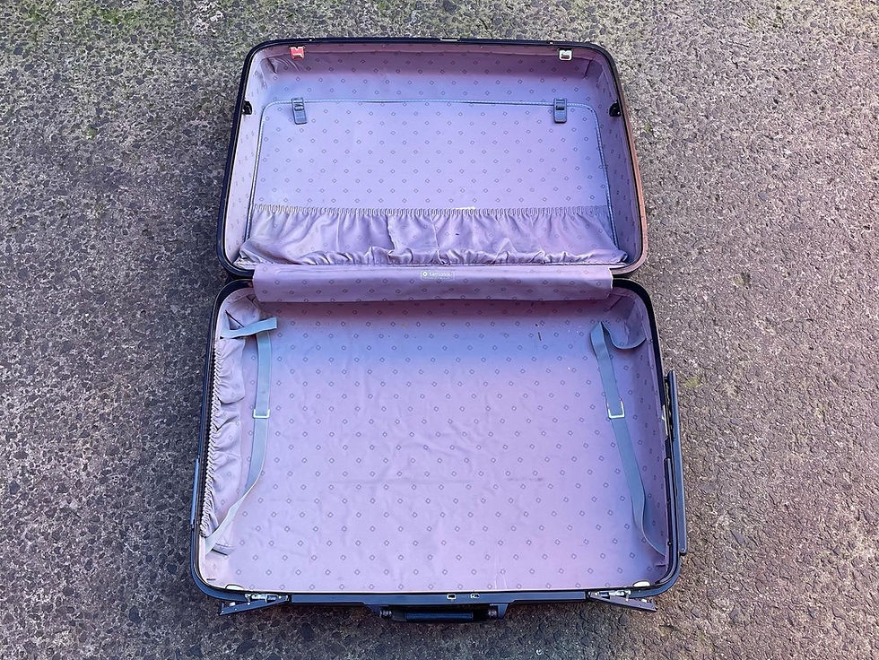 Thumbnail: Black Vintage Hard Shell Travel Suitcase manufactured by Samsonite