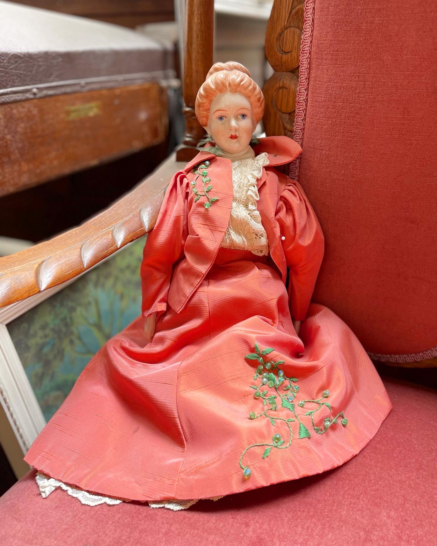 Collectible China Porcelain Head Gibson Girl Doll made by Artist Madonna Hardy