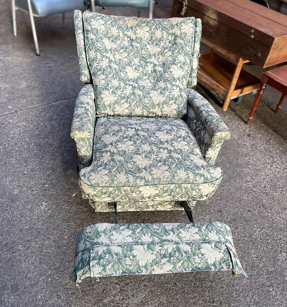 Thumbnail: A Stunning Pair of Vintage Floral Rocking Recliner Armchairs