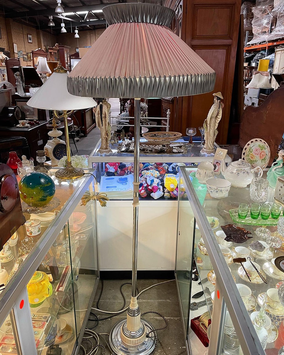 Art Deco Chrome Base Standing Lamp