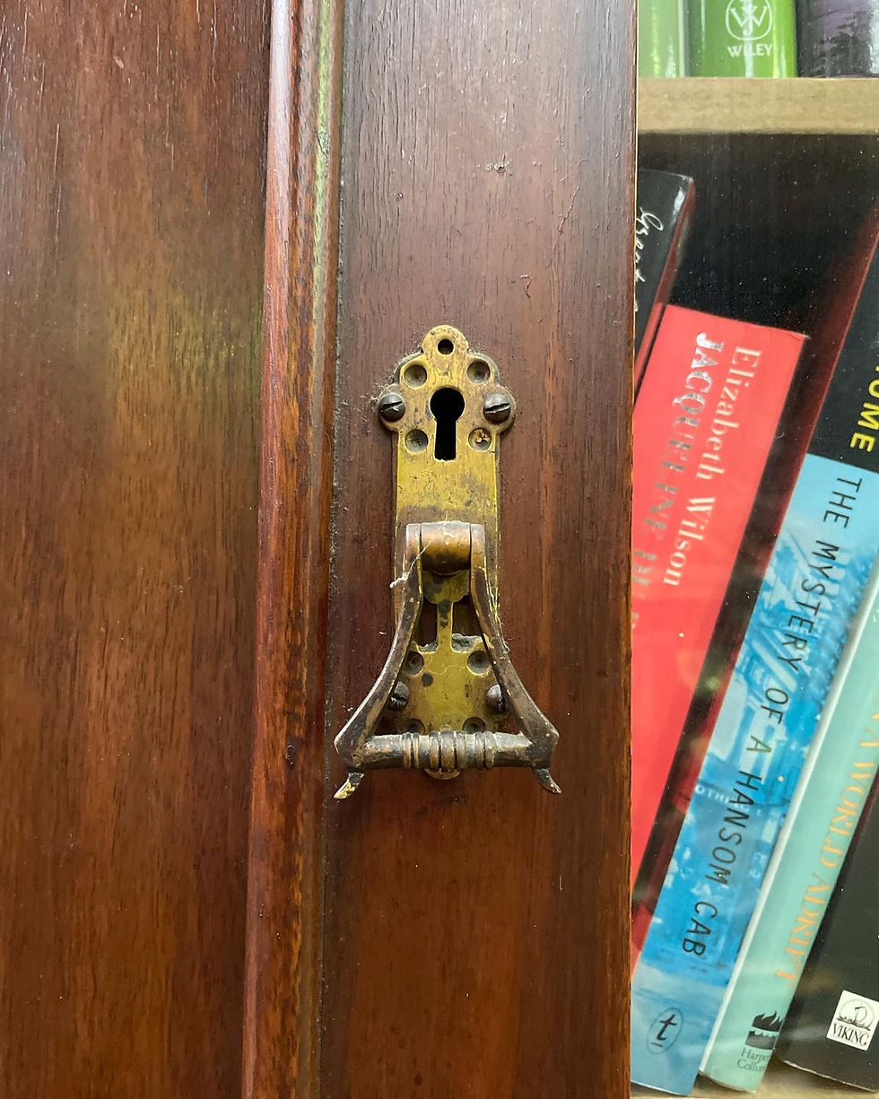 Thumbnail: Stunning Art Nouveau Bookcase with Original Bevelled Mirror Back 