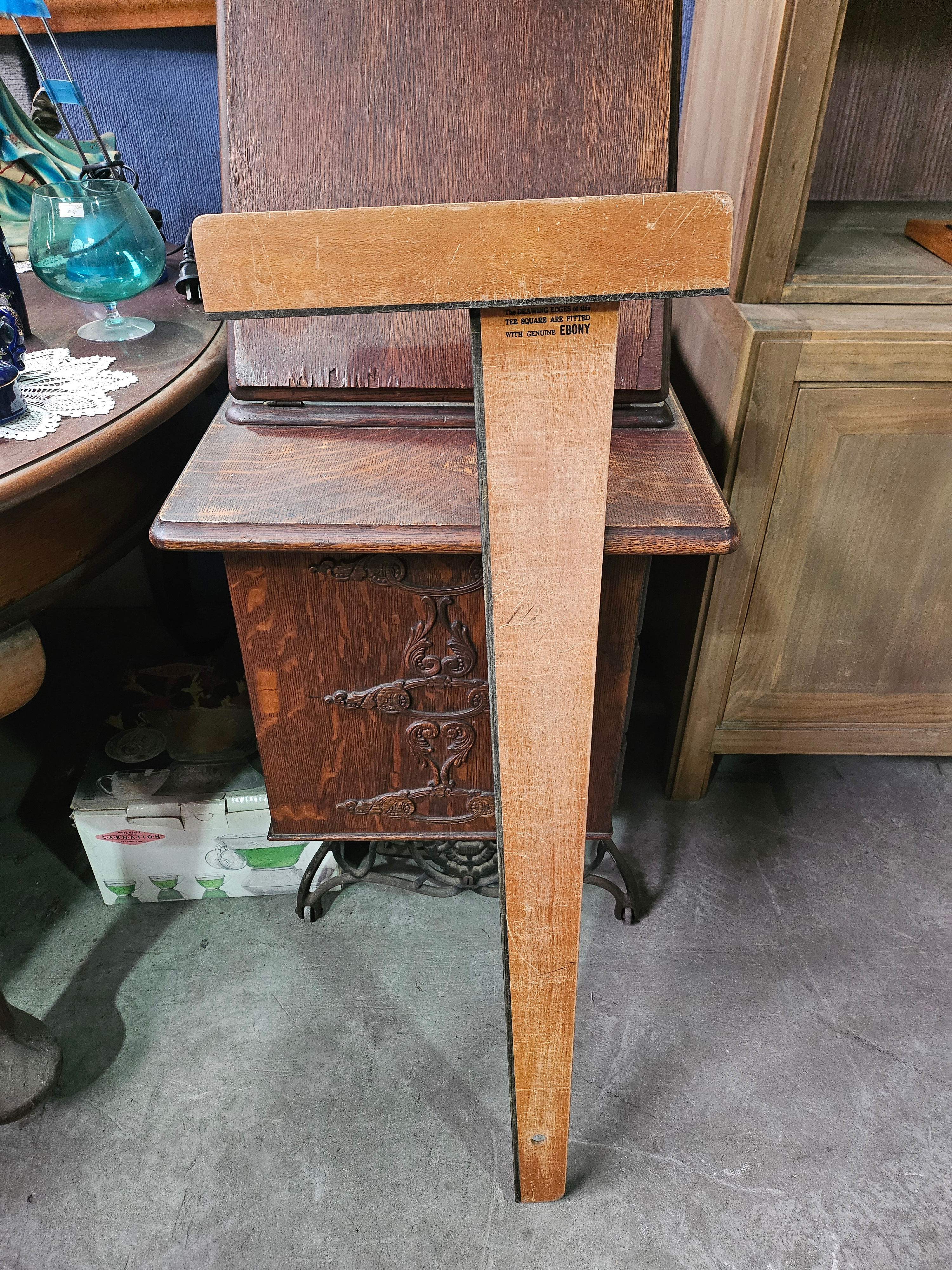 Tee-Square: Vintage Woodworkers Timber Tee-Square W/ Ebony Edges