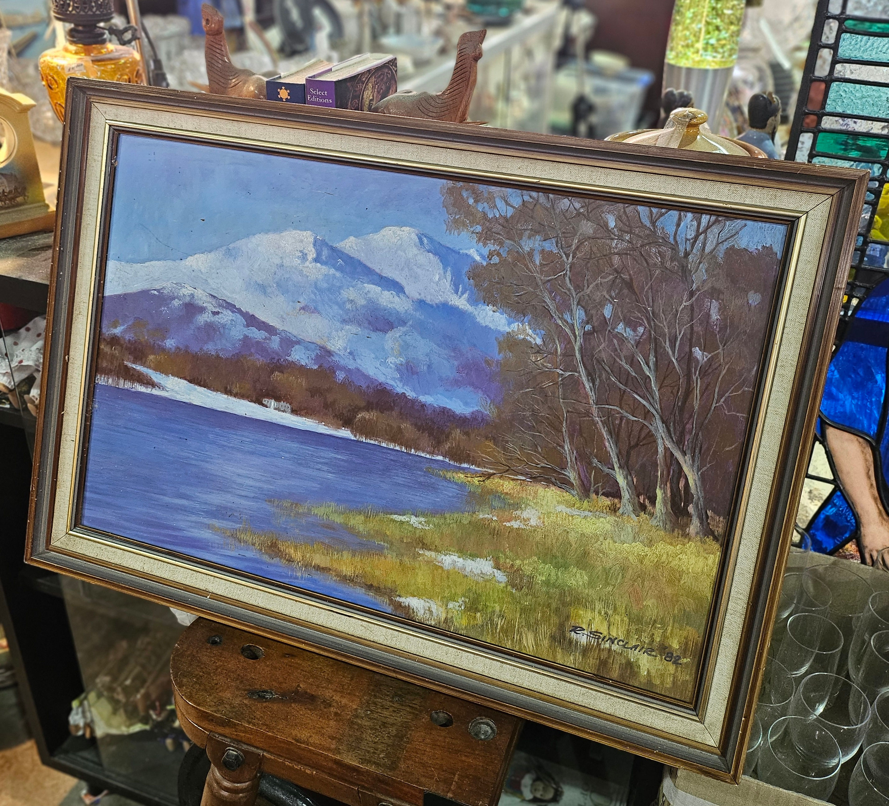 Framed Painting: Framed Landscape Painting Signed By Artist R. Sinclair C.1982