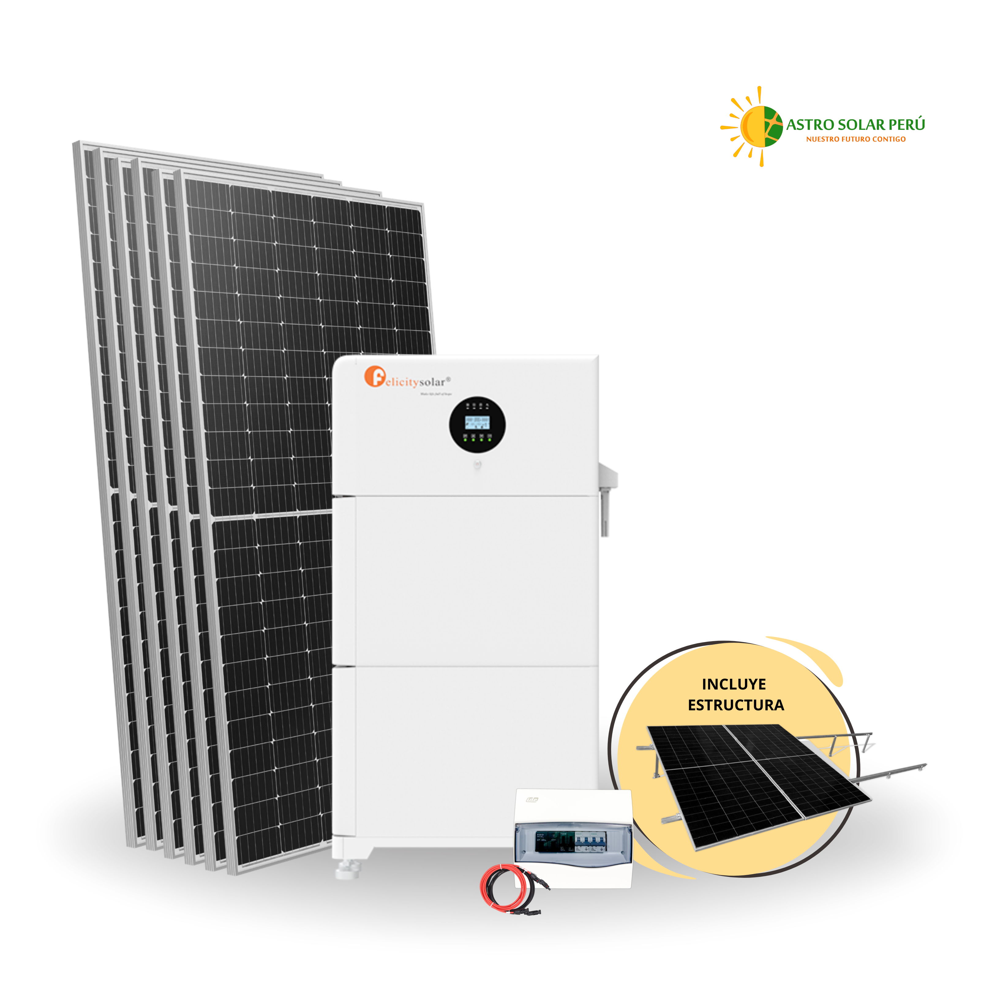 KIT SOLAR ALL IN ONE HÍBRIDO 10KWH/DÍA