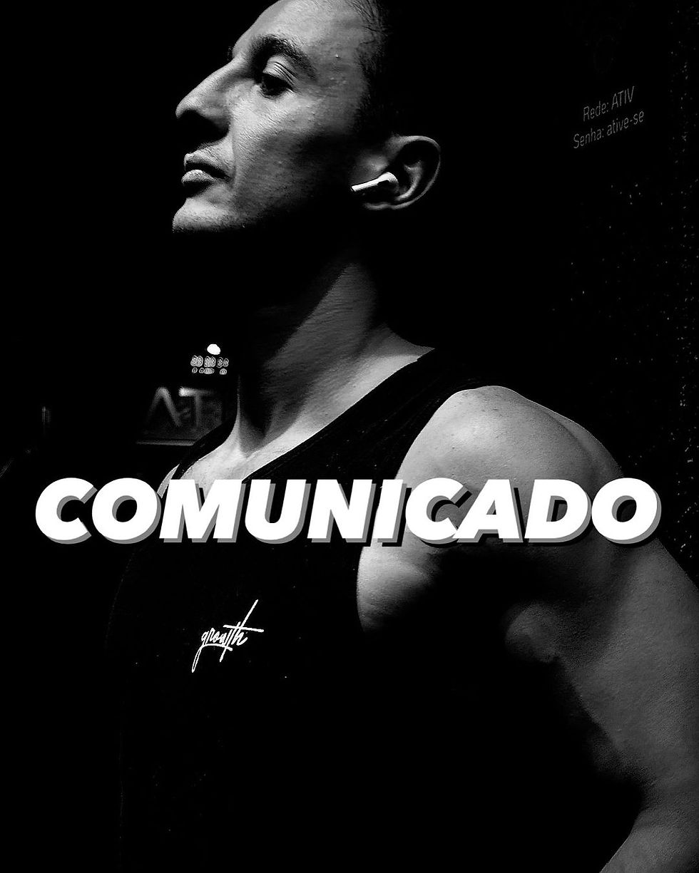 imagem de um homem com a legenda "comunicado"