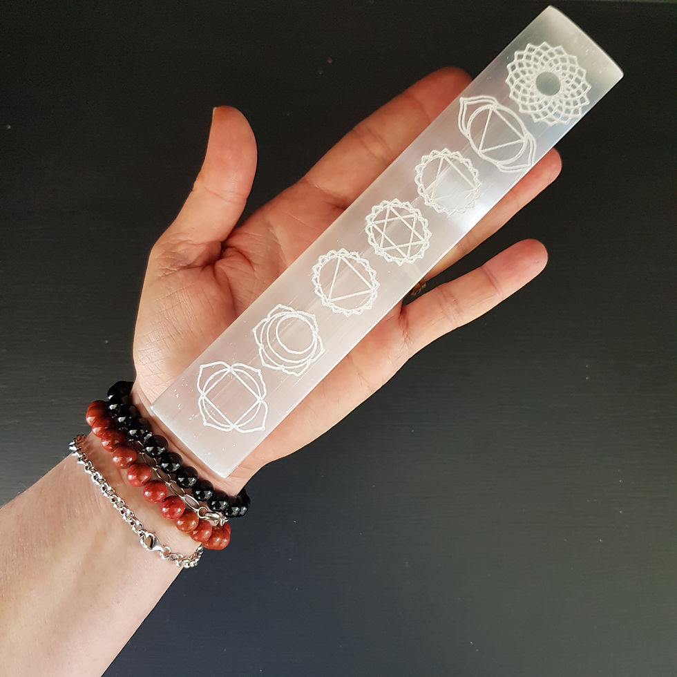 Thumbnail: Selenite Charging Plate, Chakra Symbols