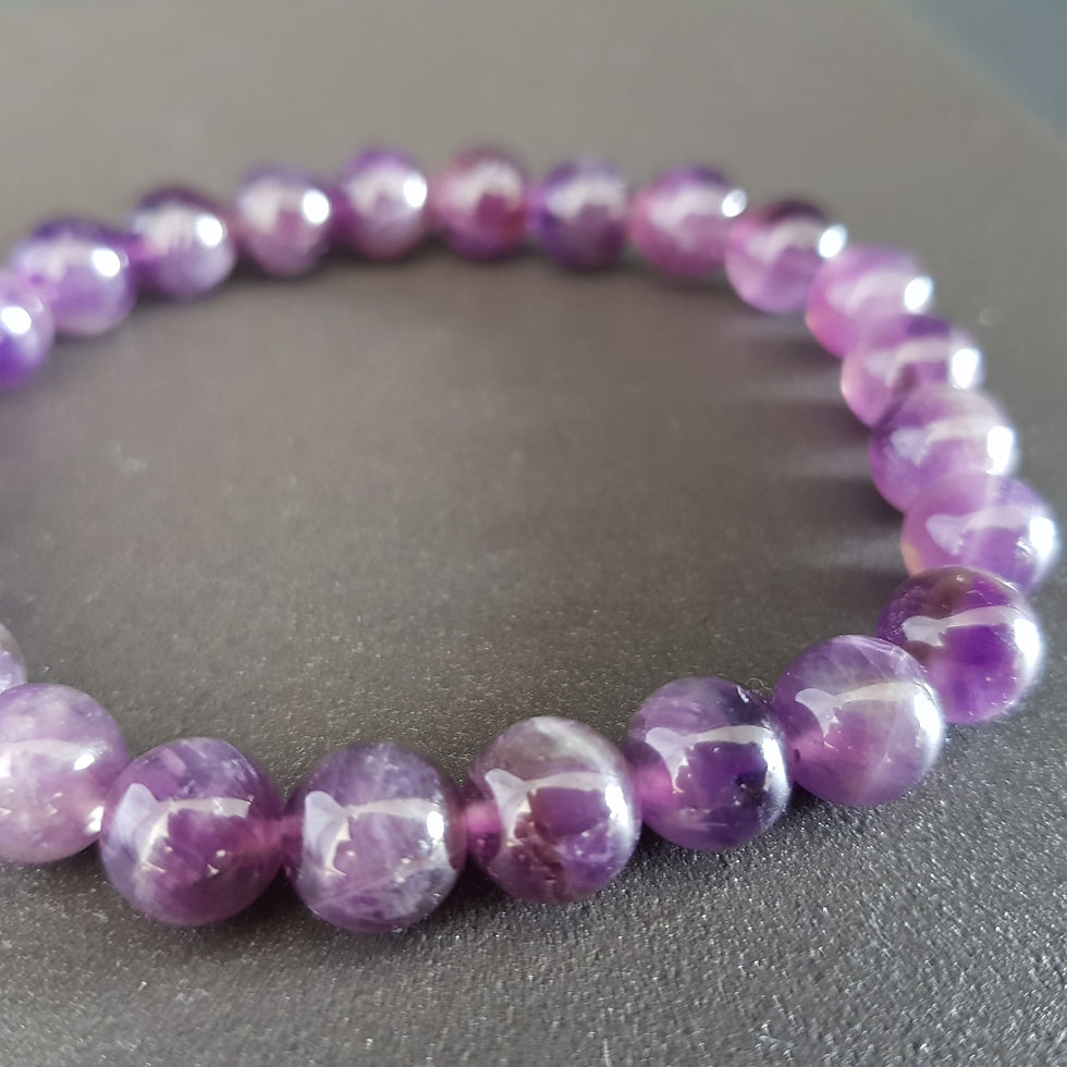 Thumbnail: Amethyst, Bead Stretch Bracelet 7.5mm