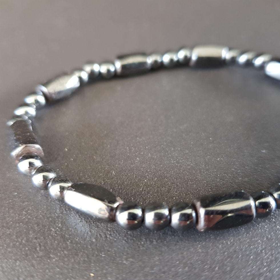 Thumbnail: Magnetic Hematitie, Stretch Bead Bracelet