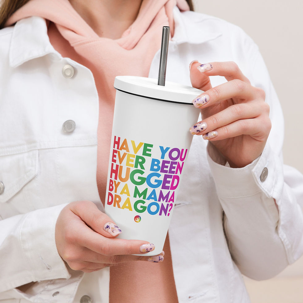 Thumbnail: Insulated Rainbow Hug tumbler with a straw