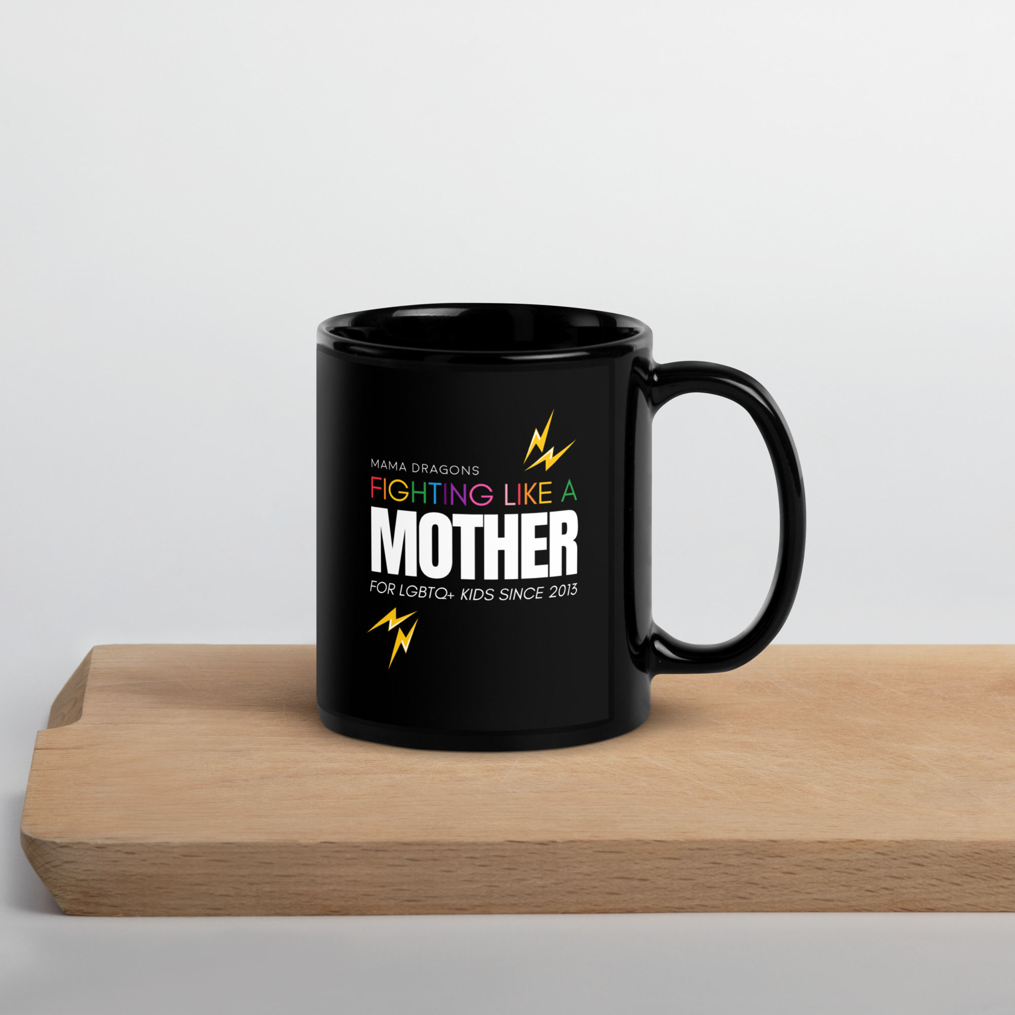 Black Glossy Lightning Mug