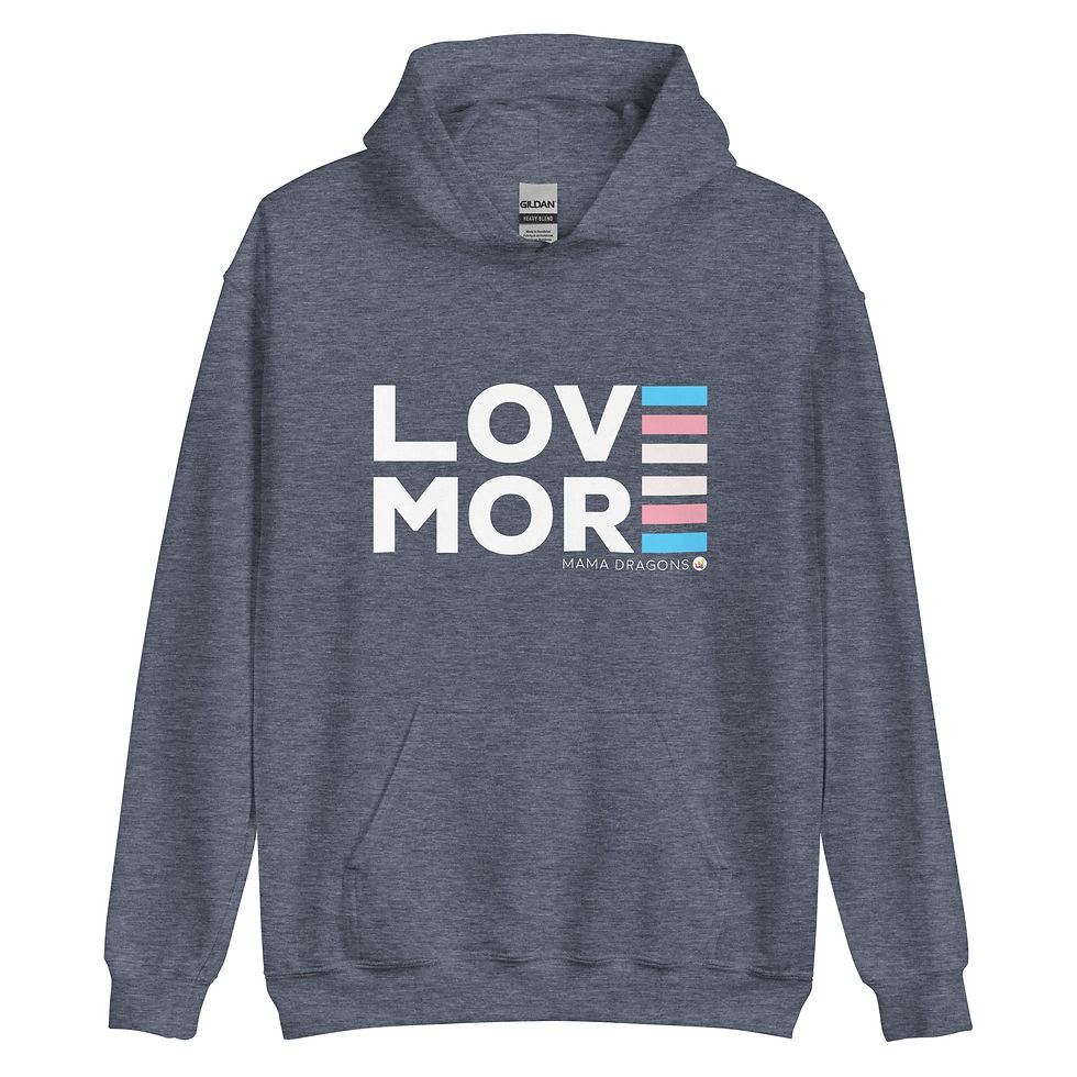 Thumbnail: Unisex Heavy LOVE MORE Trans Hoodie