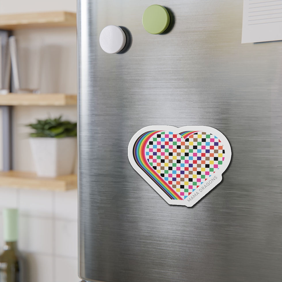 Thumbnail: Die-Cut Checkered Heart Magnet