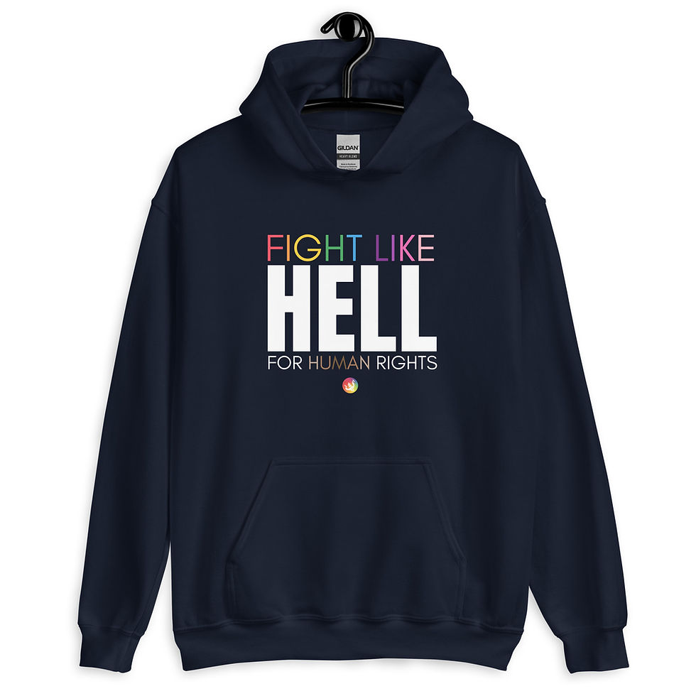Thumbnail: Human Rights Hell Heavy Unisex Hoodie