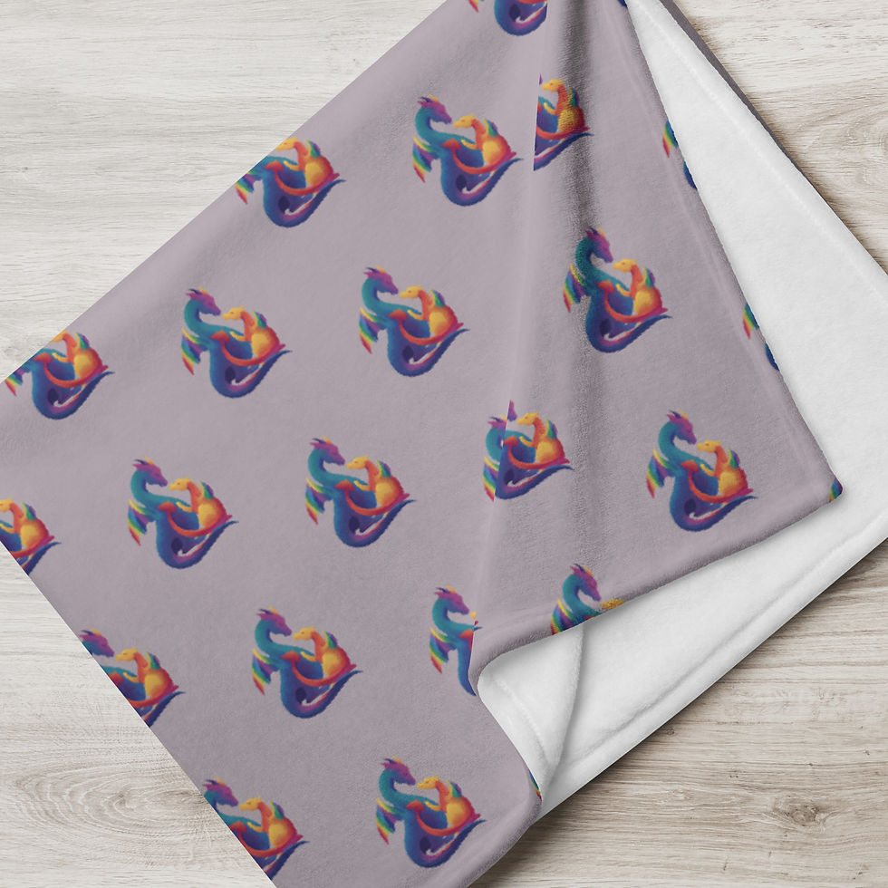 Thumbnail: Rainbow Dragons Throw Blanket