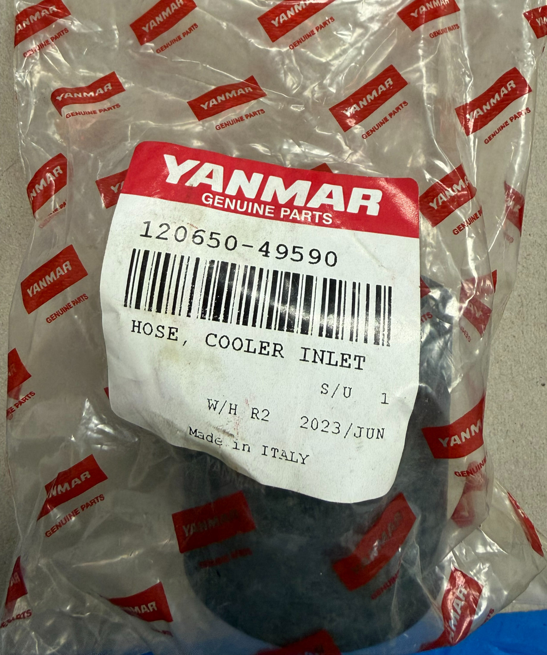 120650-49590 Genuine Yanmar Cooler Inlet Hose
