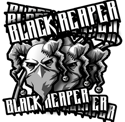 stickers 3x logo + 3x texte blackreaper
