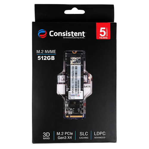 Consistent 512GB NVME with Years Warranty