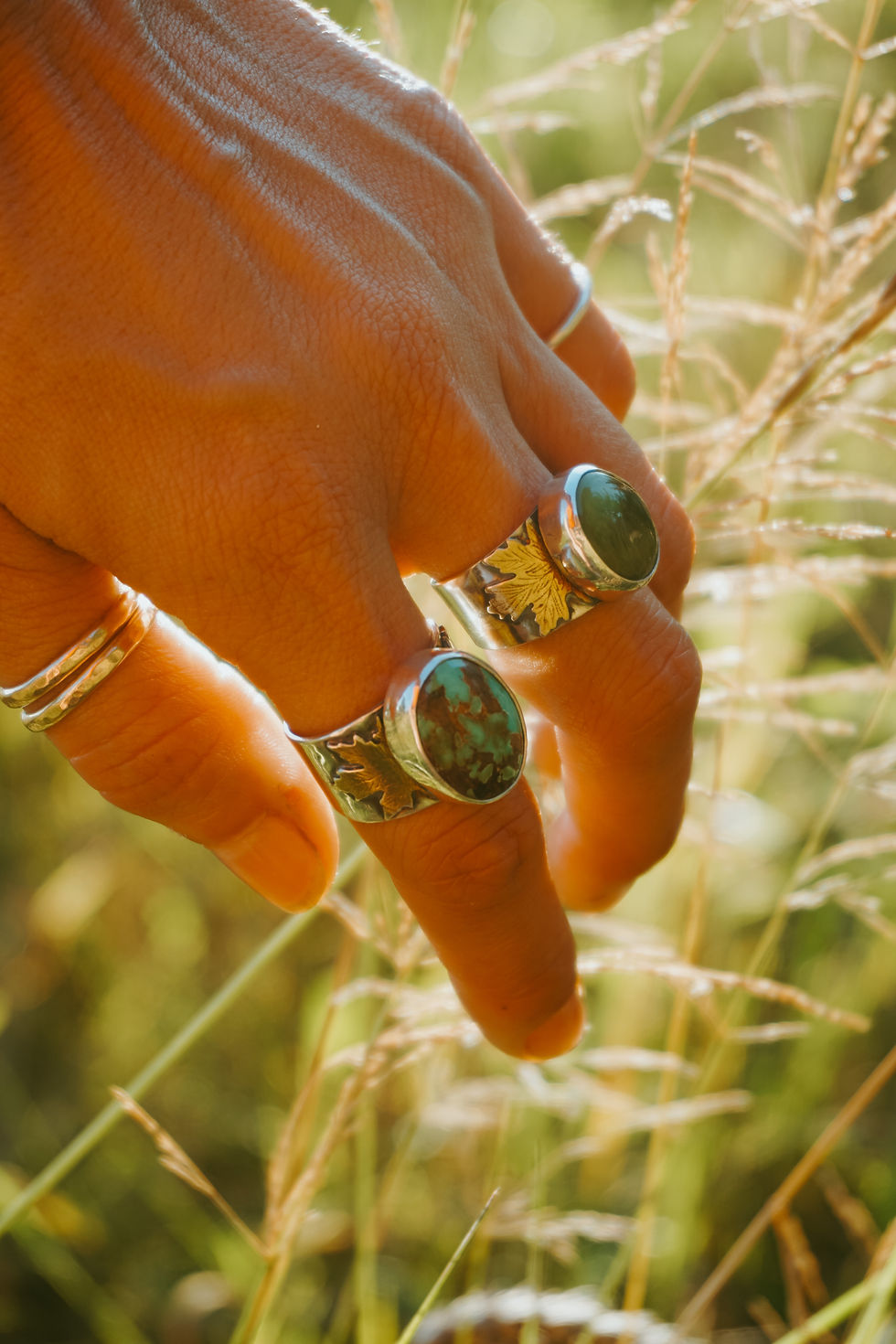 Thumbnail: Fall Ring ~ Royston Turquoise ~ size 8.75