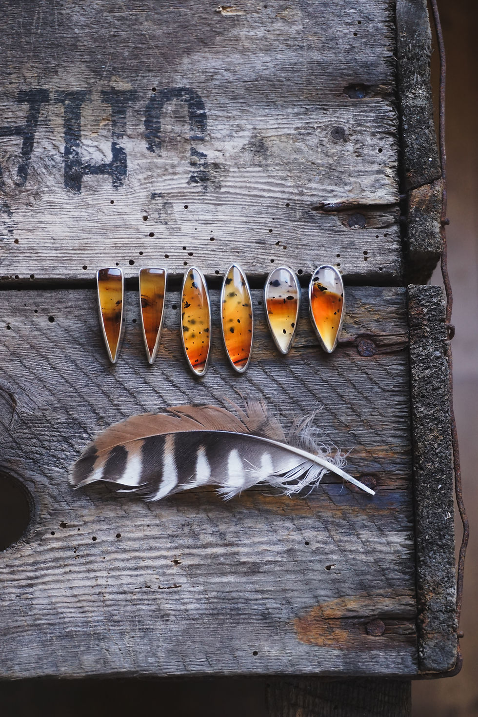 Thumbnail: Ember Earrings ~ Montana Agate Spike Posts