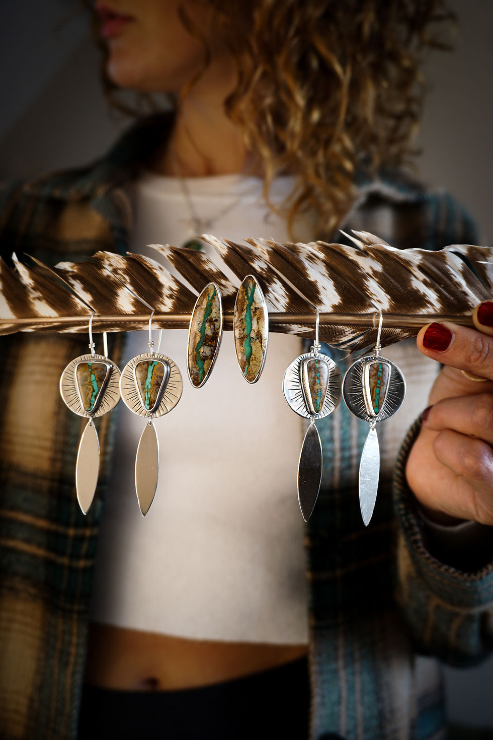 Thumbnail: Duster Earrings ~ Royston Ribbon Turquoise