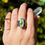 Thumbnail: Moonphase Ring Natural Royston Turquoise size 8.25*