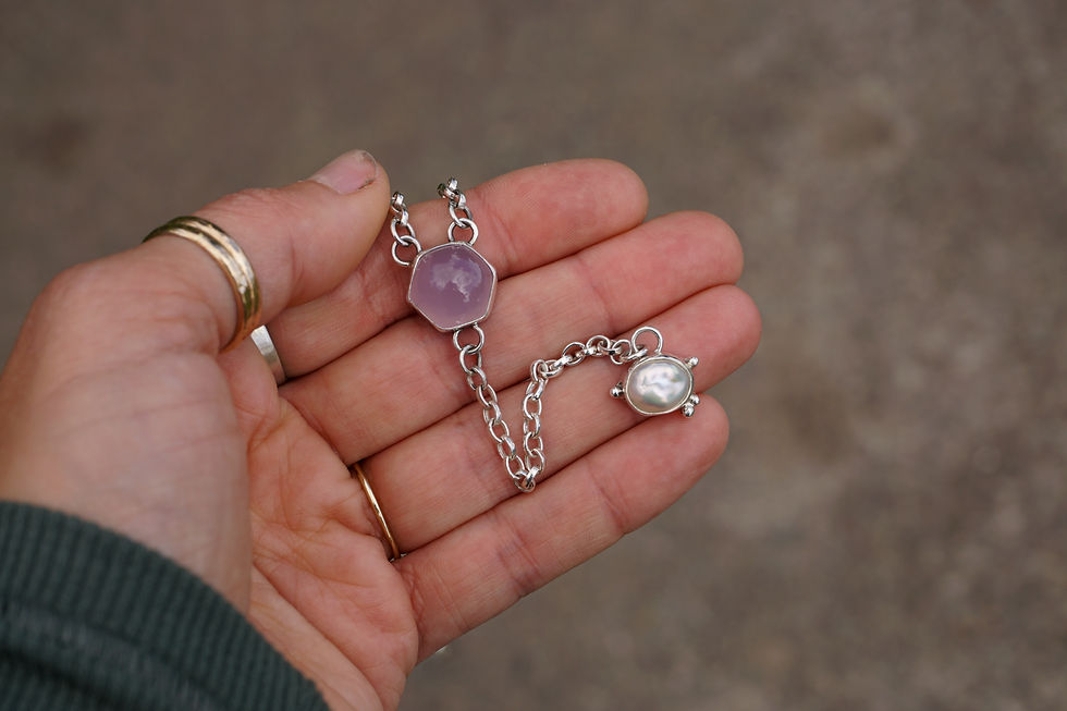 Thumbnail: Shades of Spring Lariat ~ Chalcedony + Pearl