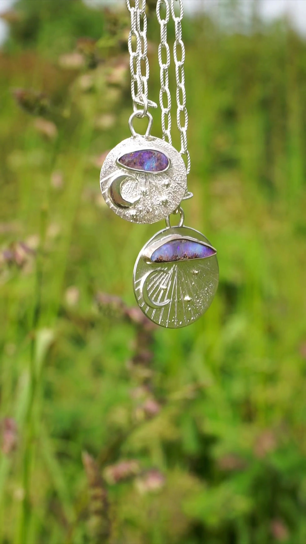 Thumbnail: Aurora Skies pendant ~ Boulder Opal
