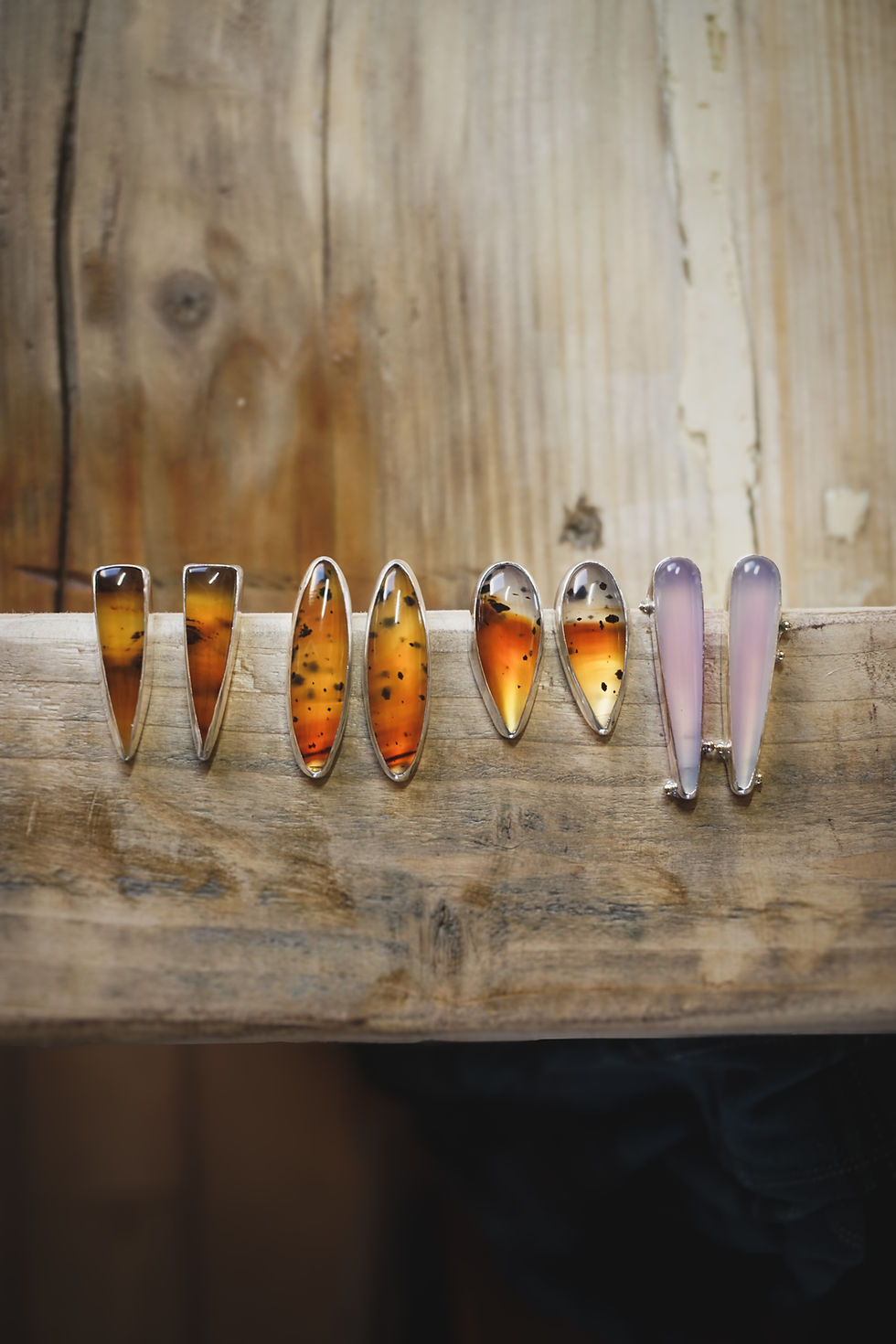 Thumbnail: Ember Earrings ~ Montana Agate Tear Drop Posts