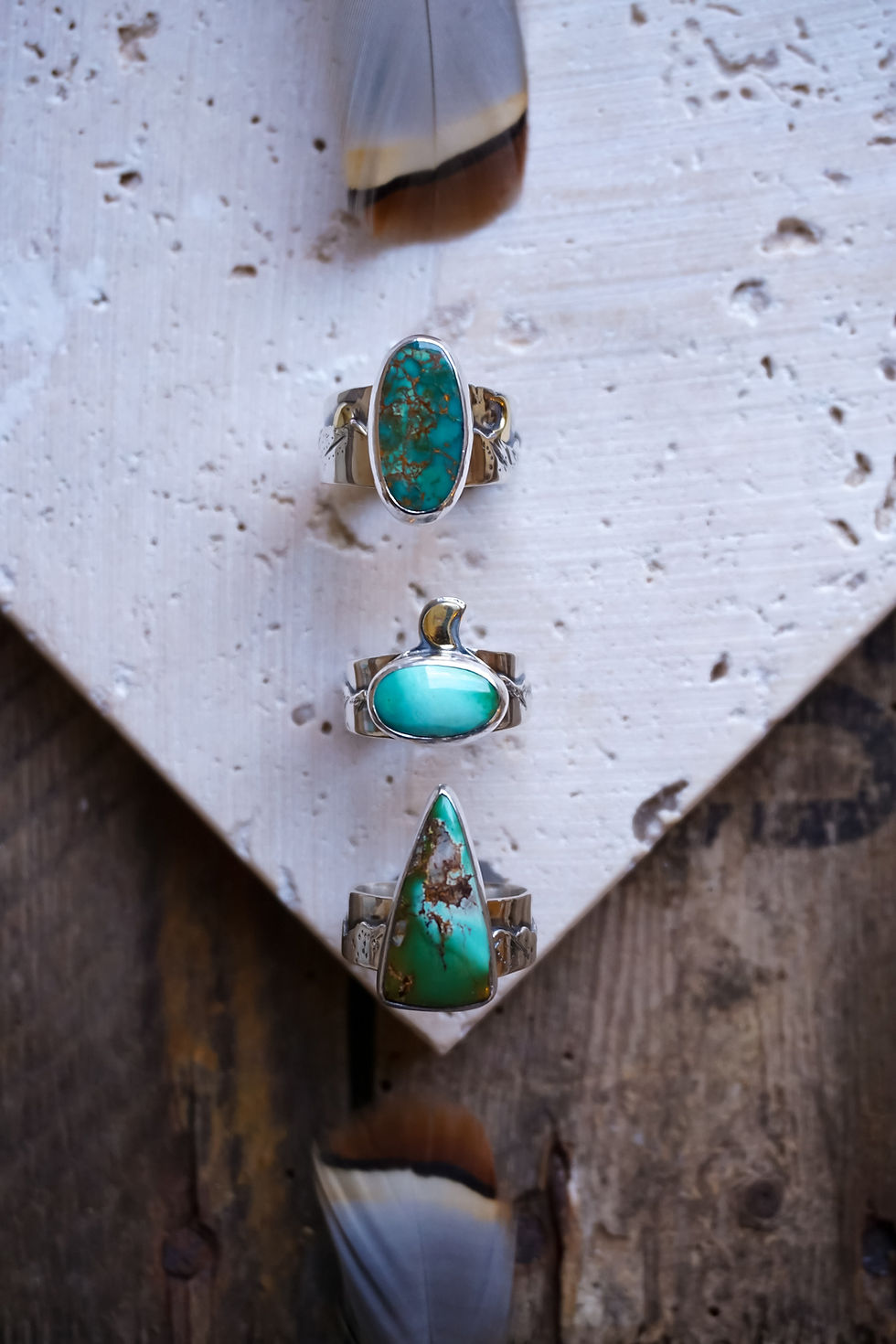Thumbnail: Mountainscape Ring ~ Royston Turquoise ~ 7.5 wide band
