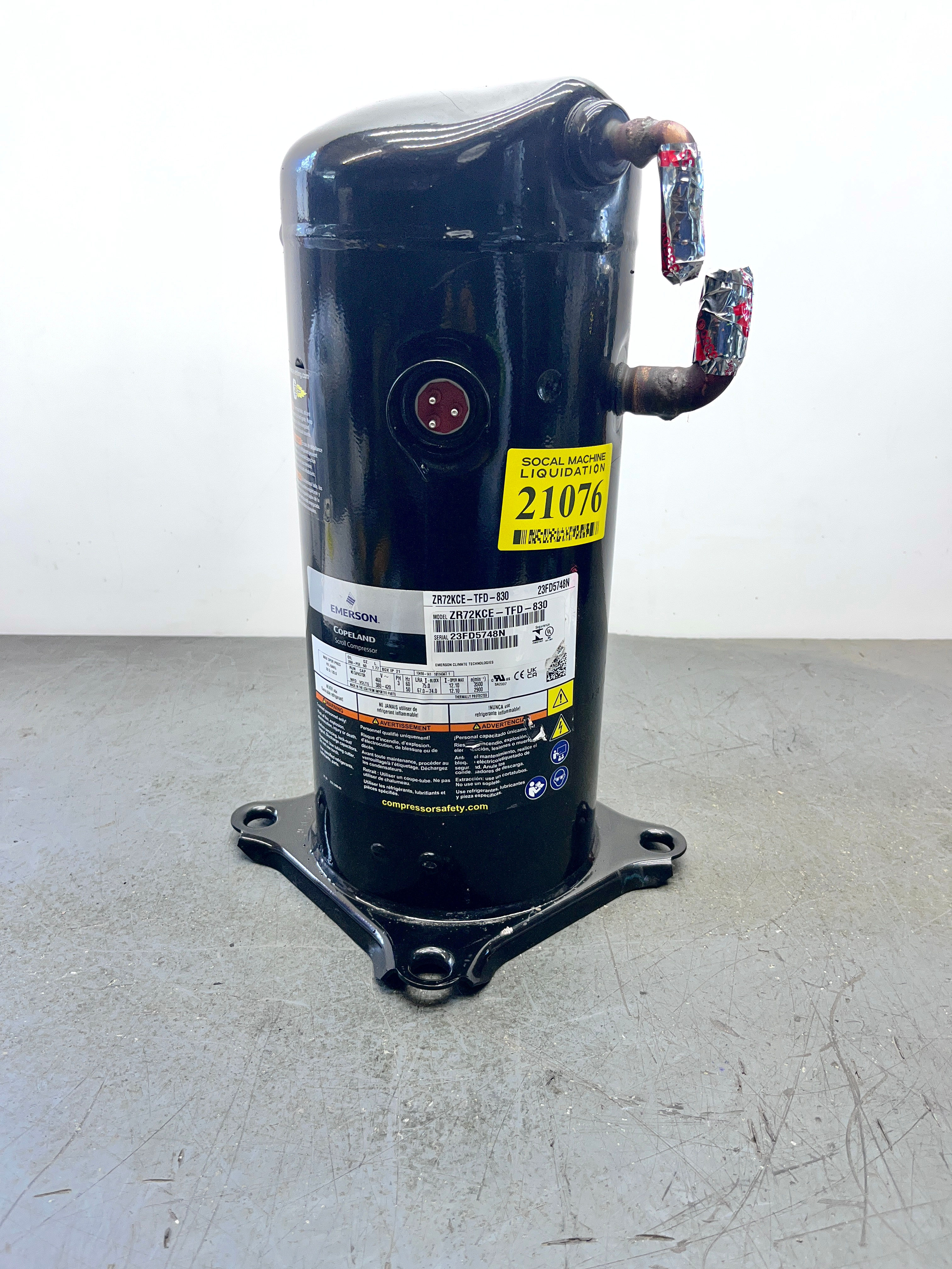 Emerson Copeland / ZR72KCE-TFD-830 / HVAC Compressor / Tested