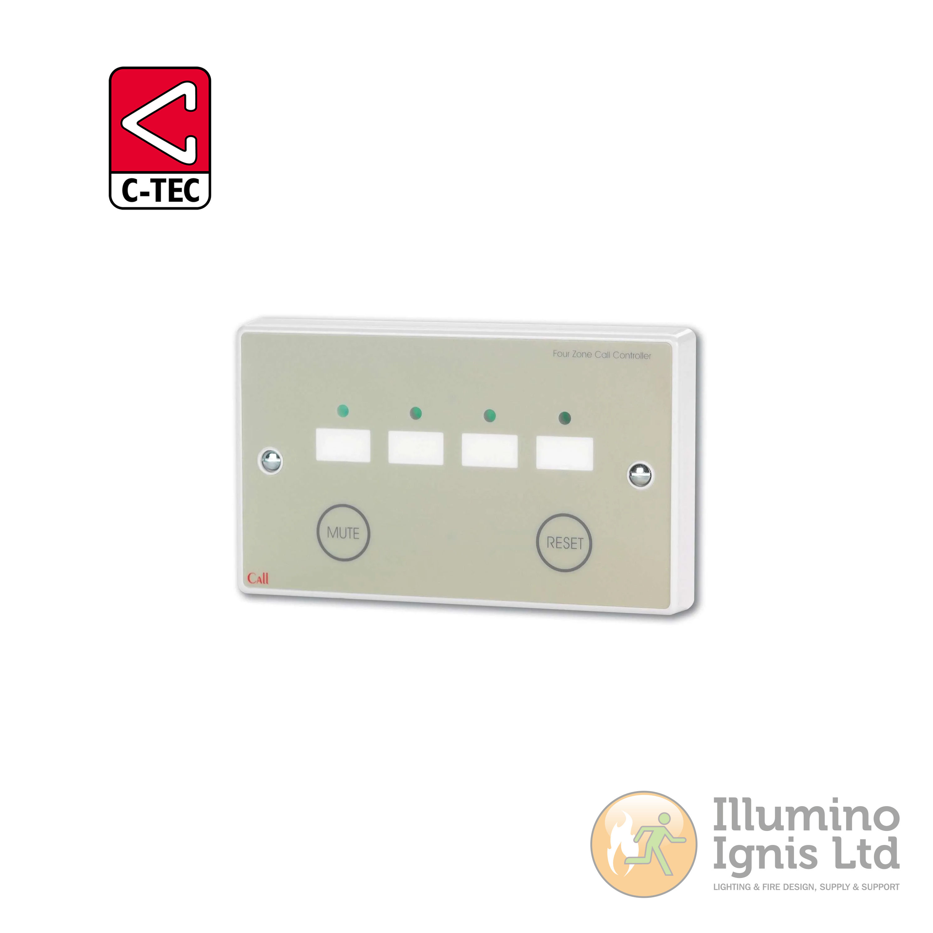 Four Zone Call Controller Stainless Steel c/w Mute/Reset Button