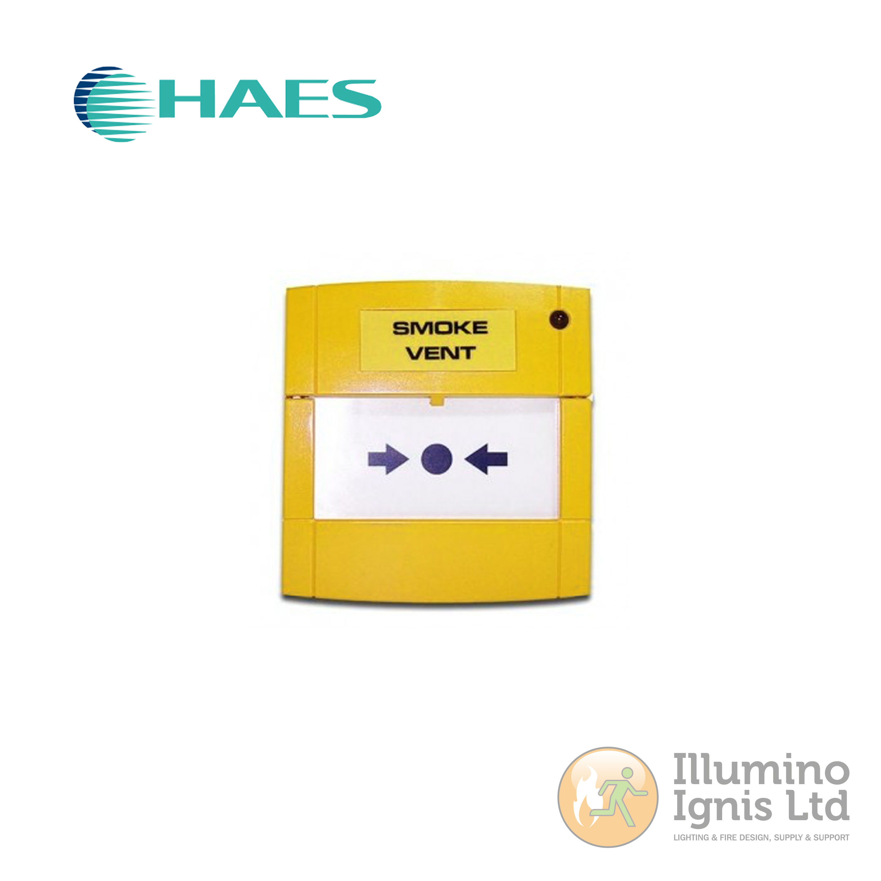 Smoke Vent manual call point, yellow, resettable
