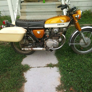 1970 Honda CB350 Motorcycle candy gold and white
