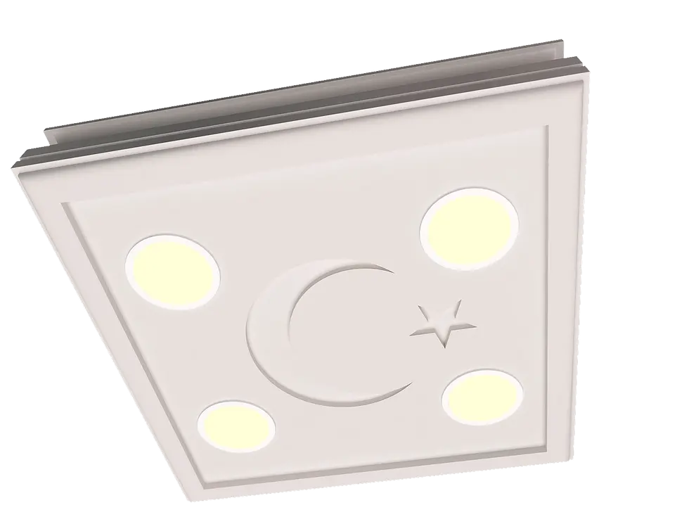 Küçük resim: Motifpiyer Spot Gizli Isık Uyumlu Tavan Göbek ayyıldız-60X60X13cm